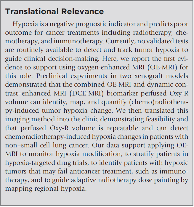 Dr_ASalem's tweet photo. Proud to have led this work with James O'Connor et al showing:
1. Novel OE-MRI can detect &amp; track #hypoxia in #lungcancer
2. OE-MRI is feasible &amp; repeatable
3. &amp; can detect ⬇️ #hypoxia after #Radiotherapy
= OE-MRI (✔️validated) CAN BE USED IN FUTURE TRIALS
https://t.co/idiPB5ZEK6 https://t.co/bFtwKtFI2G