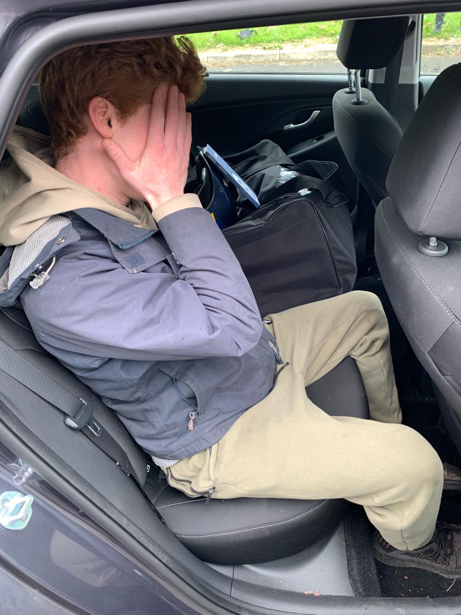 GMPWythenshawe's tweet photo. That embarrassing moment when you ride your illegal bike straight in to a group of #ChallengerMCR plain clothes police officers in #Wythenshawe, stall it and it gets seized. DOH! #WrongForTheRoad https://t.co/wFO4WXqcV3