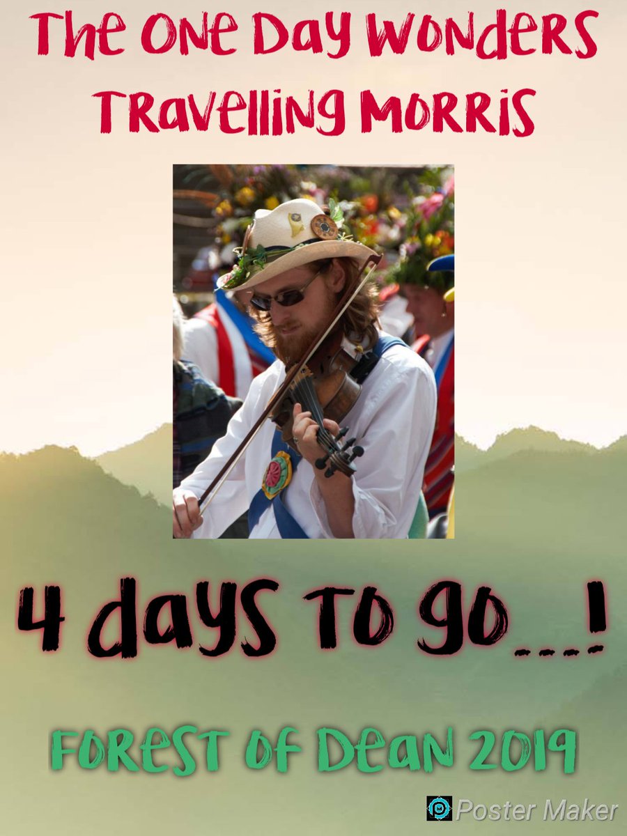 OneDaysMorris's tweet image. Four days until our #ForestofDean tour! Today's One Days poster boy is @JockeyMorrisMen's own enormous morris jukebox - Fraser Simpson! Following club tradition we are seven dancing men and one musician, and this year's music will be expertly provided by Mr Simpson.
#ODWTM2019