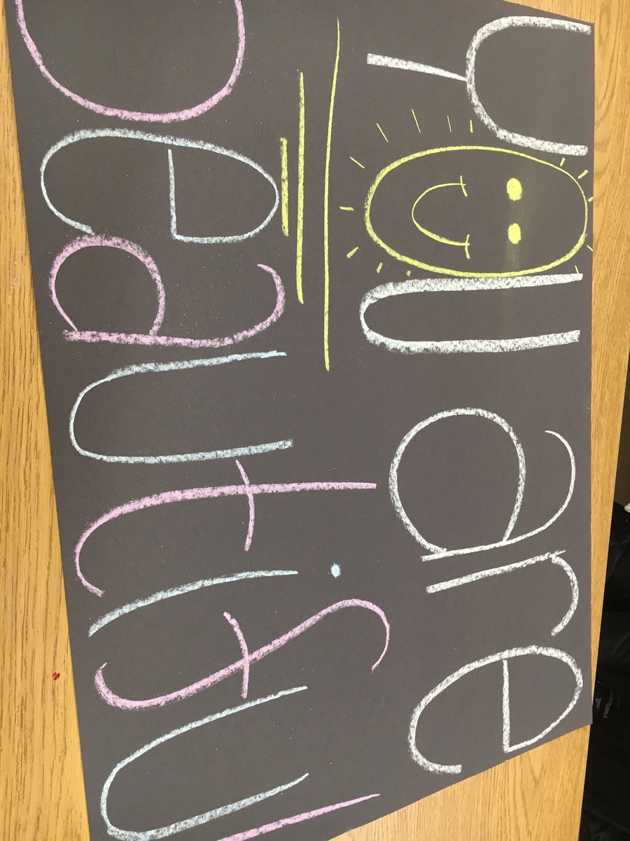 Martin77Heather's tweet photo. Grade 11 art students chalking possible messages to promote mental health @DSSTweet #gedsb #Letschalk #MentalHealthAwareness https://t.co/q59VV2M00E