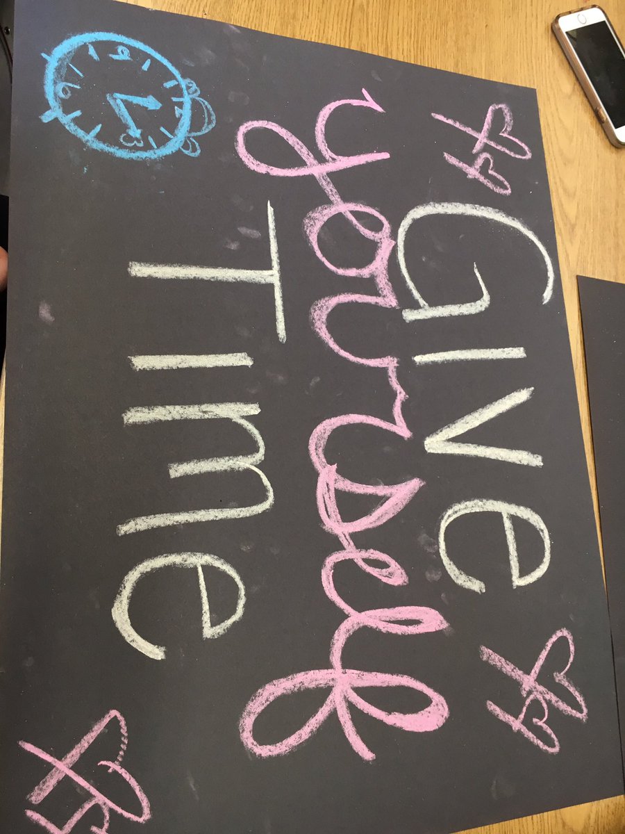 Grade 11 art students chalking possible messages to promote mental health <a href="/DSSTweet/">Dunnville Panthers</a> #gedsb #Letschalk #MentalHealthAwareness