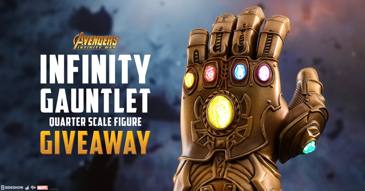 TheGeekPages's tweet image. Win a Infinity Gauntlet replica from Sideshow Collectibles! Enter before 10am PDT 5/30 to win!
qoo.ly/x7x74  #marvel #ironman #giveaway #goodluck #comics #comic #Marvel #SideshowToys #Marvelcomics #IronMan #Avengers #Thanos #Endgame