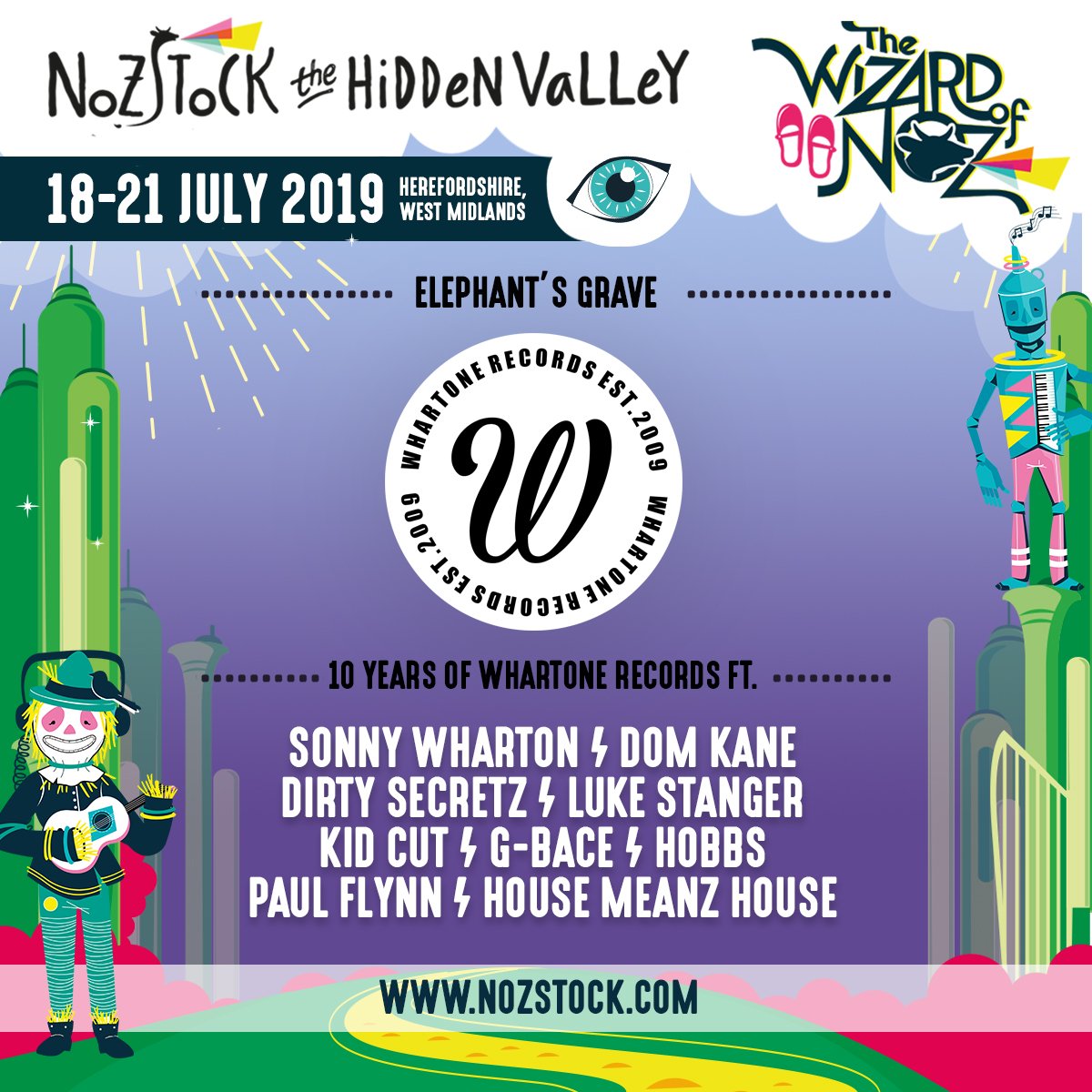 Delighted to be returning to our favourite festival <a href="/Nozstock/">Nozstock Festival</a> this summer taking over the infamous Elephants Grave Arena to celebrate 10 Years Of Whartone Records! See you in the sunshine ☀️🔊