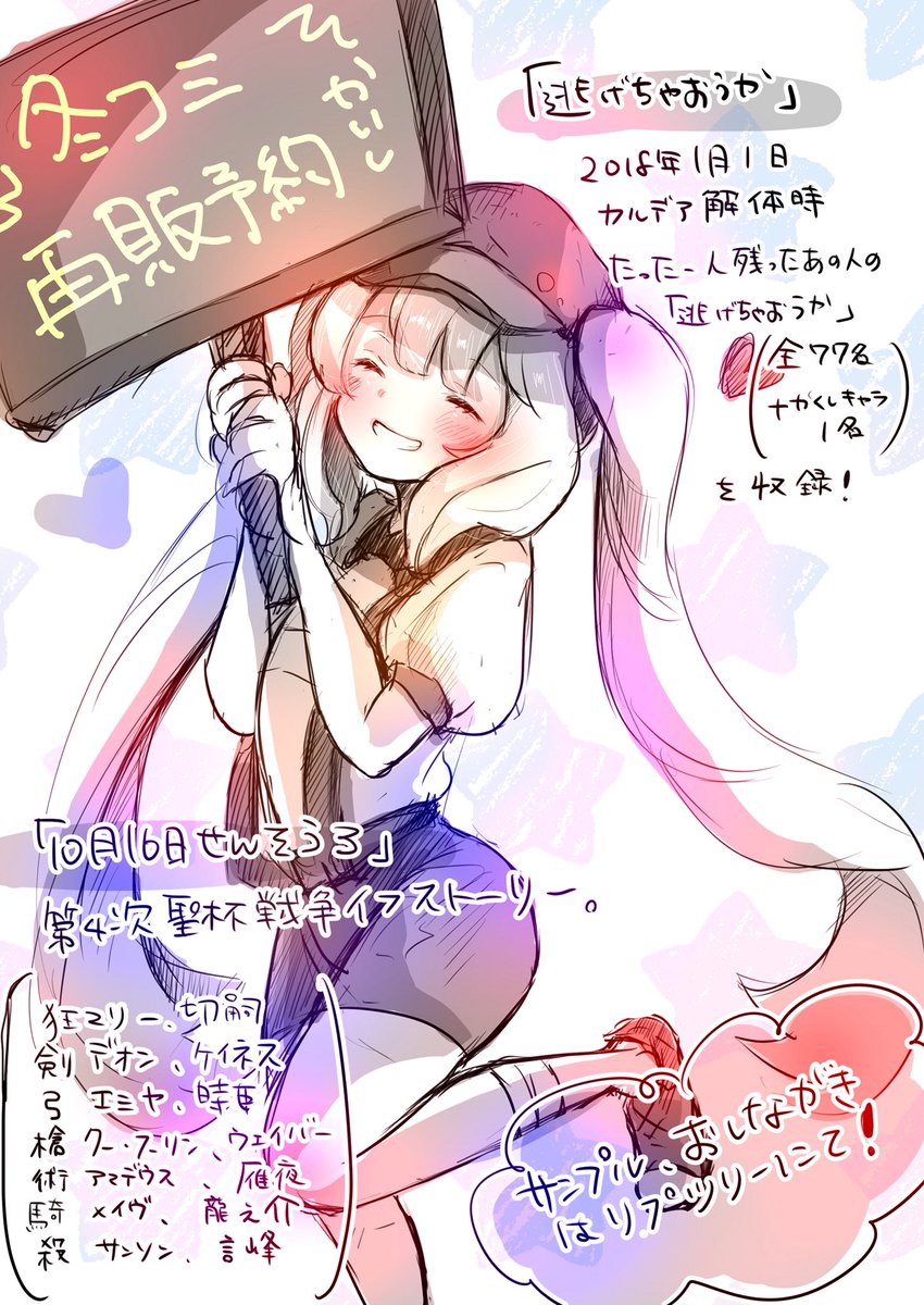 再販です!!!
今回はご好評により冬コミ既刊の「逃げちゃおうか」も再販しました!!!
↓全部↓
https://t.co/C4Ra7g1qXm
●Queen
●死が2人を分か…