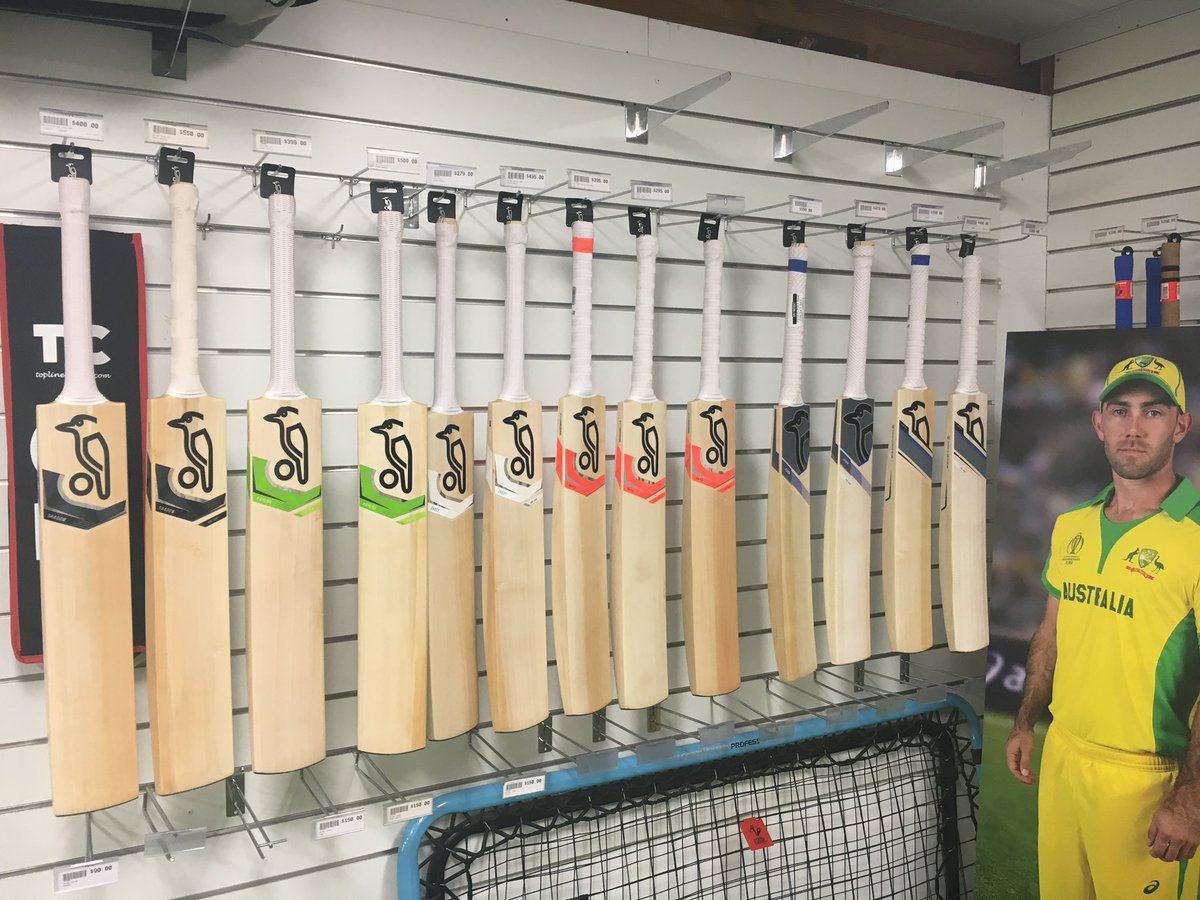 The new Kookaburra Cricket stick are in and a certain someone is admiring them....