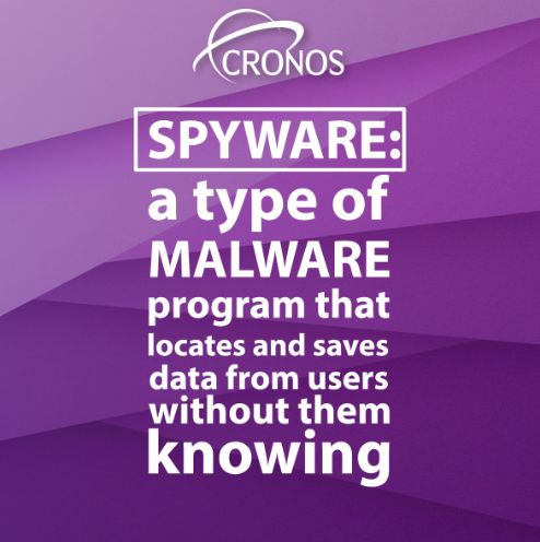 Cronos_Group's tweet photo. Our #WordoftheDay is Spyware! Always be cautious of unknown programs. https://t.co/RzFB5MjxQz