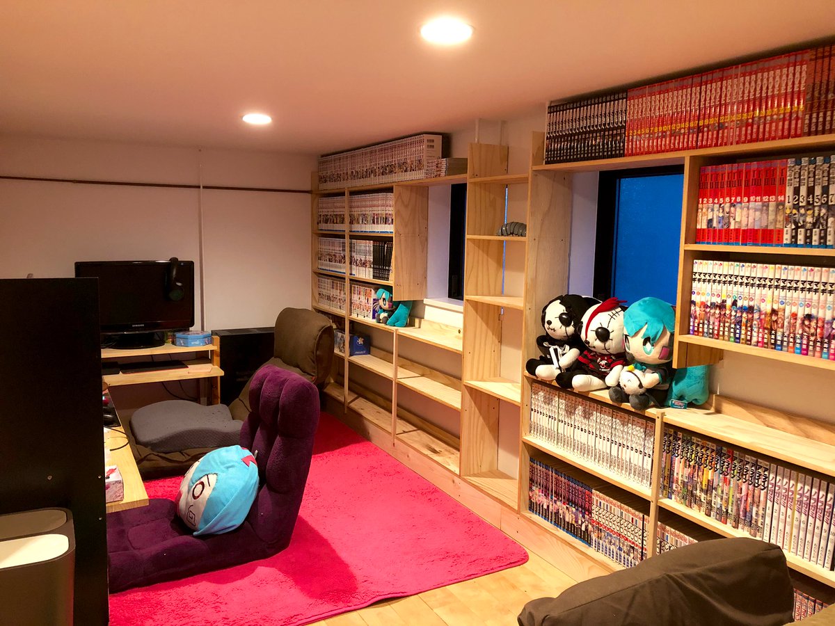 ひたぎん On Twitter Gwでゲーム部屋進化した 2階に置き着れない本がコレで収納できる上にネカフェ感増した W 作成ほぼ親父