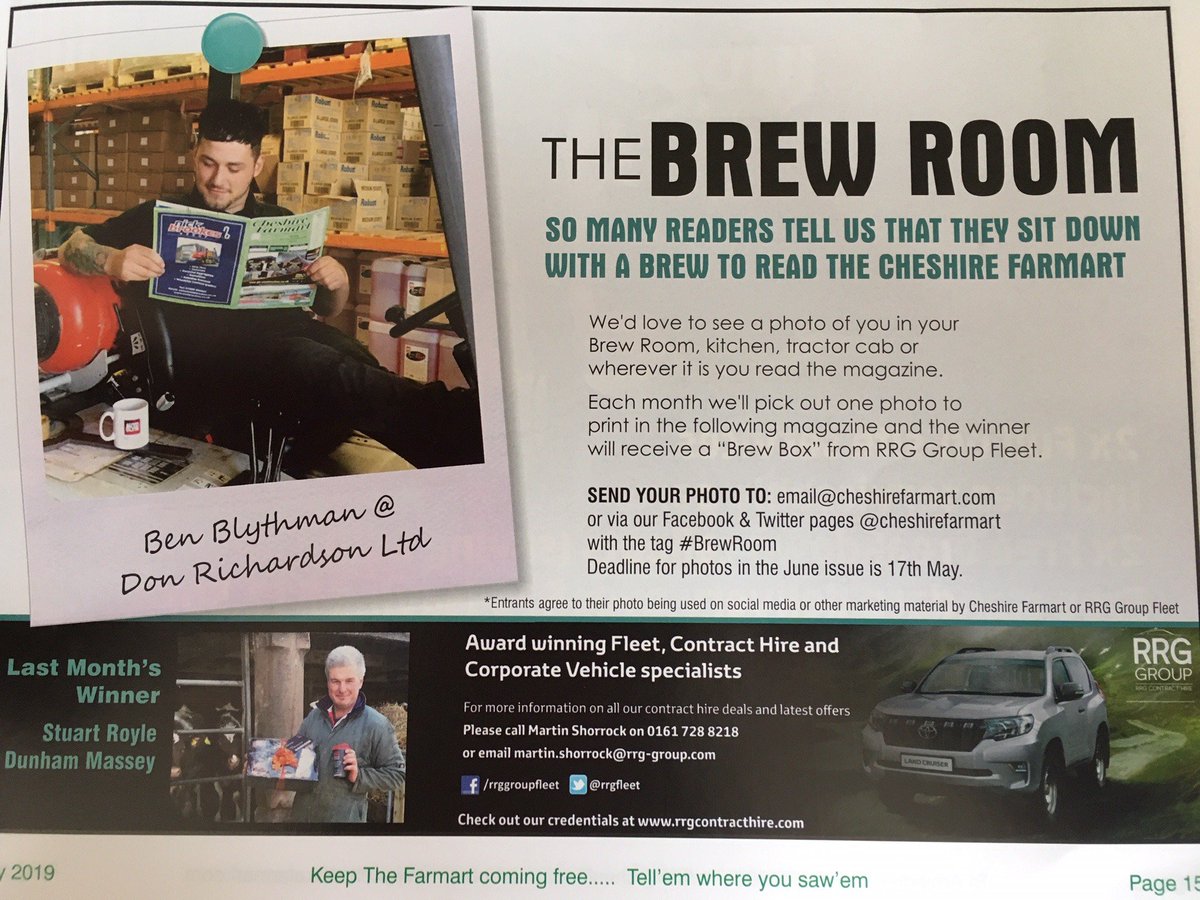 TheFarmart's tweet photo. Did you see Ben as this month's winner of our #BrewRoom competition? He's been to collect his hamper from @RRGFleet Hope you share the goodies with your mates at Don Richardson & @autoglym Ben! https://t.co/4dRZaIb8f9