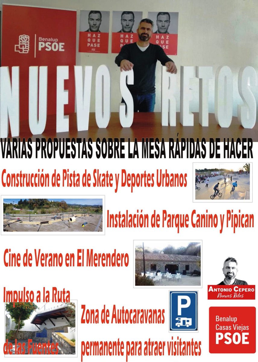 PSOEBENALUPCV's tweet photo. Seguimos con nuestro programa electoral 💪🏻🌹 #NuevosRetosPorUnBenalupMejor https://t.co/ru8nYnmL1S