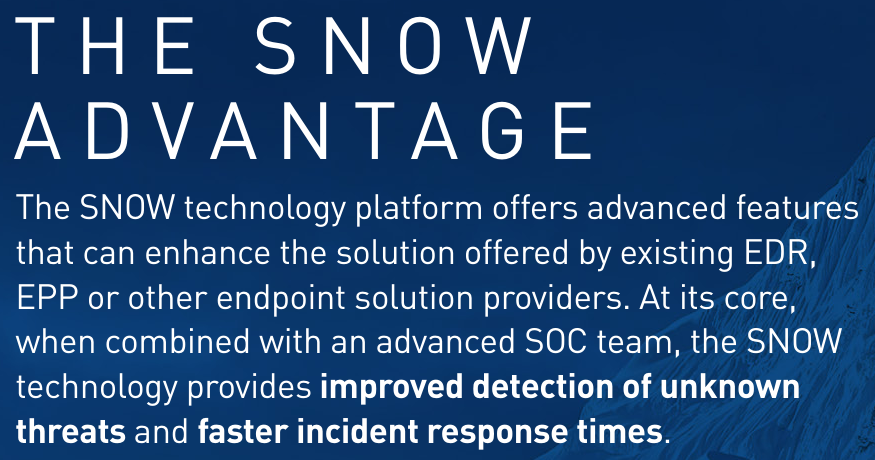 ARC4DIA's tweet photo. The SNOW Advantage.
#dfir #snowedr https://t.co/pE0N8OKp3z