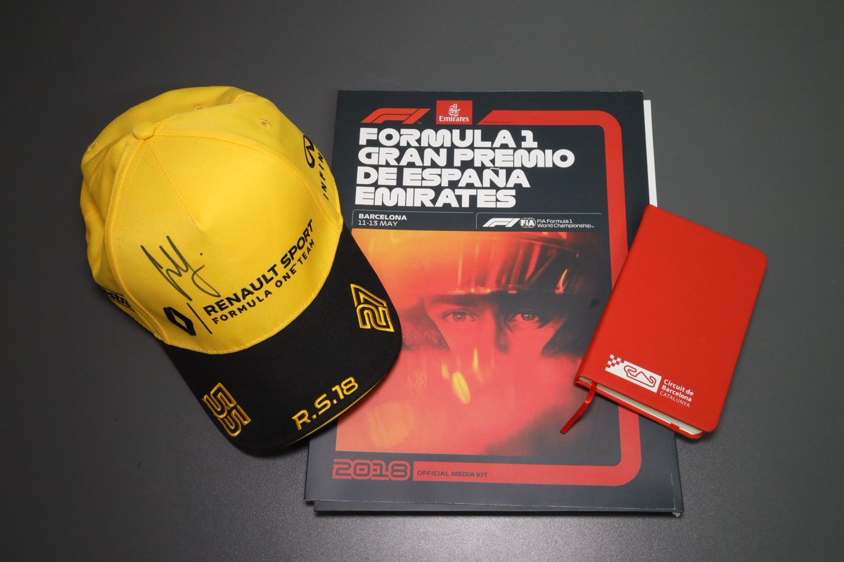📣Follow y RT para participar 🚨 REGALAMOS una gorra Renault firmada por <a href="/Carlossainz55/">Carlos Sainz</a>, un programa del GP de España 2018 y una libreta <a href="/Circuitcat_es/">Circuit de Barcelona-Catalunya</a> 😌 Anunciaremos el ganador el 13 de mayo 😌

GP de España 👉 bit.ly/2ViW3vP   #F1 #SpanishGP