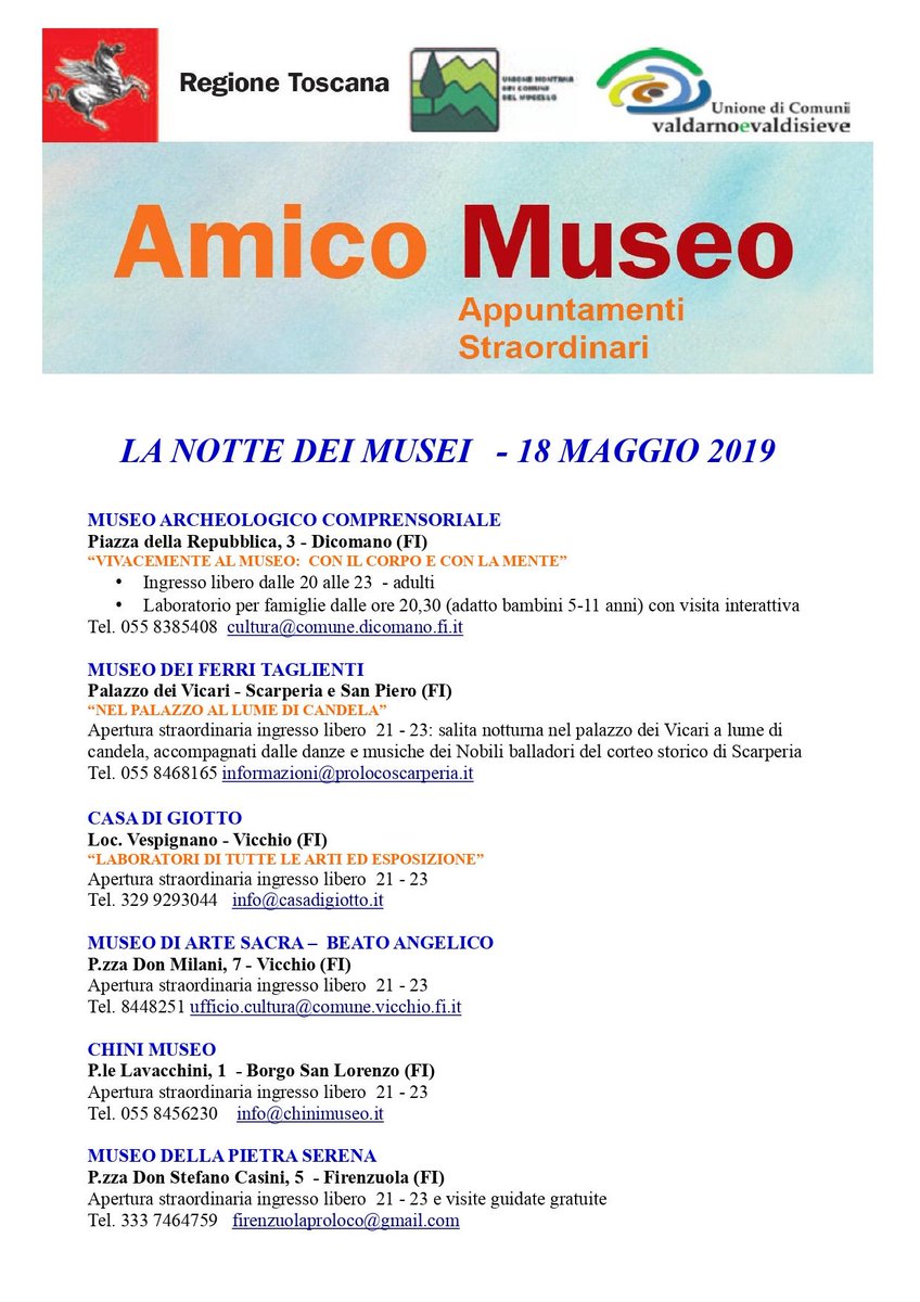 esploramuseo's tweet photo. Una serata speciale nei musei del Mugello per grandi e piccini? Quando?
Sabato 18 maggio guarda le proposte ...

#mugellogram #lanottedeimusei #amicomuseo #esploramuseo #sistemamusealemugellomontagnafiorentina https://t.co/PjVXC4dxZn