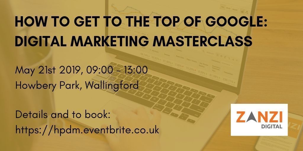 ZanziDigital's tweet photo. Only 2 weeks until Zanzi Digital's Digital Marketing Masterclass: How to get to the top of Google. Tickets still available here: https://t.co/kL17oBx6cL
#DigitalMarketing https://t.co/PZmjZieEmG