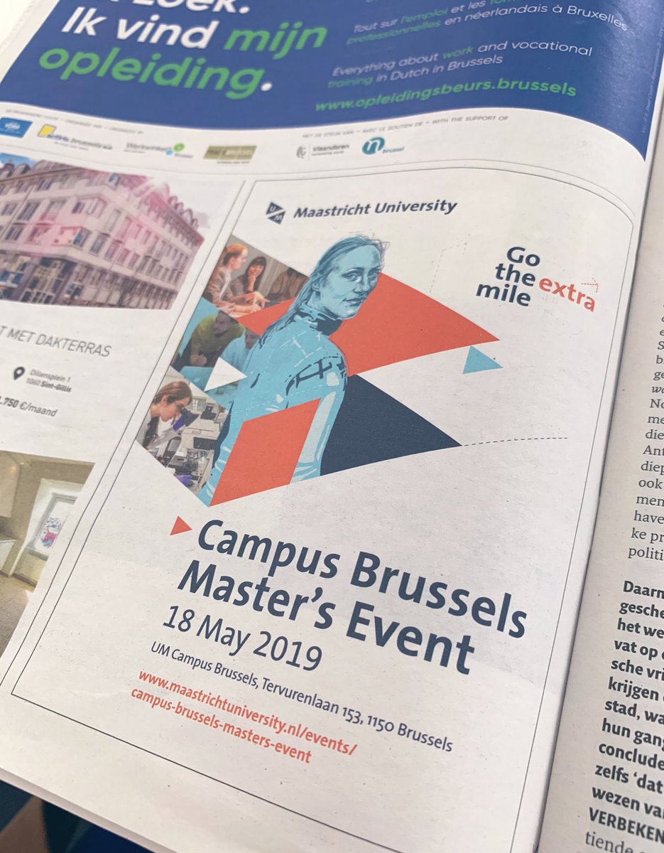 @MaastrichtU represented in @BRUZZbe magazine this week! #campusbrusselsmasterevent #mastersprogrammes #infoday #Students #mastersdegree #maastrichtinbrussels