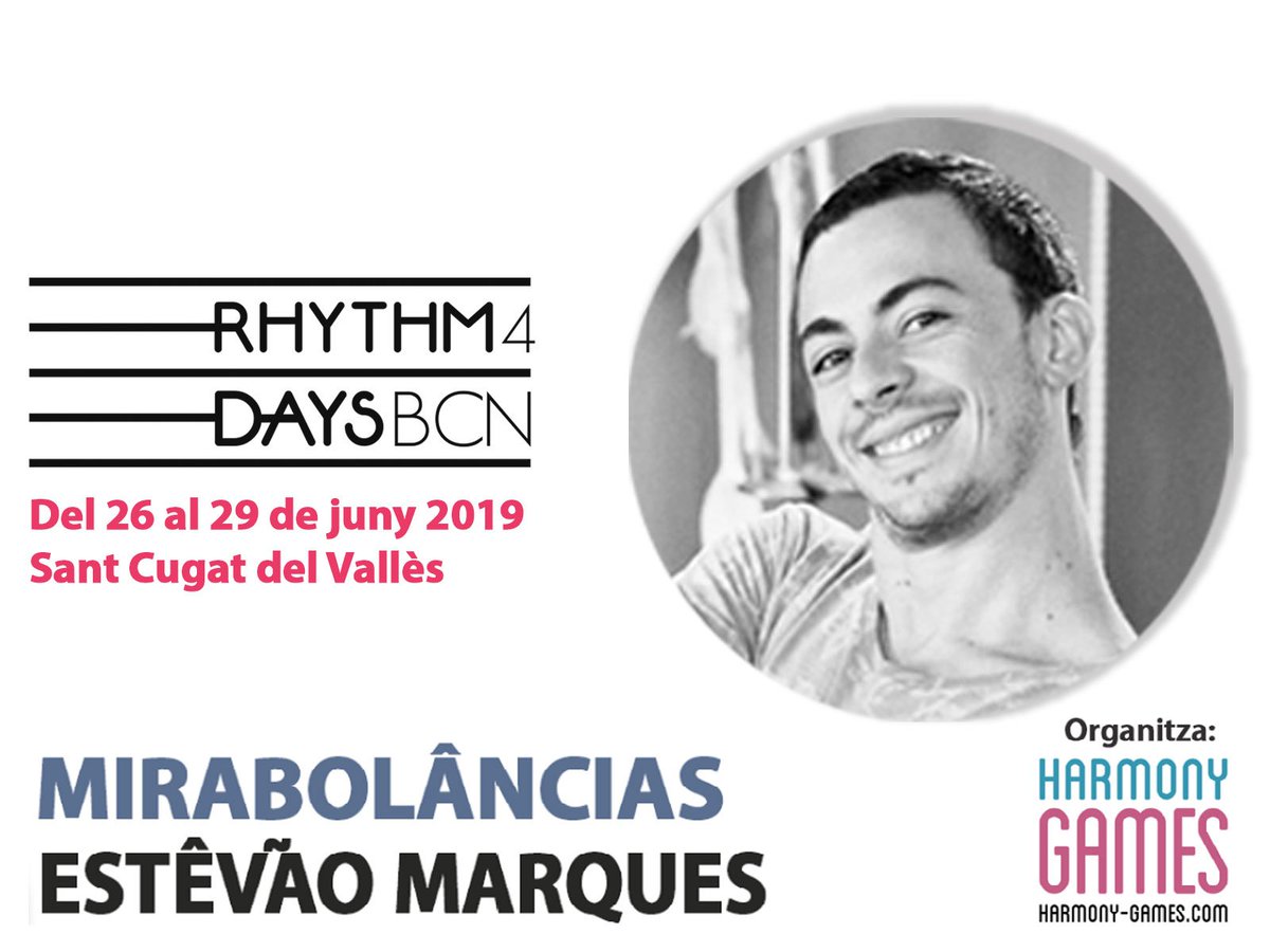Harmony_Games's tweet photo. Seguim presentant formadors del #Rhythm4Days. Coneixeu l' @Estevaoplay ?
Del 26 al 29 de juny 2019 a #SantCugat
https://t.co/vGDs4Uyho1
📍 Info + inscripcions: https://t.co/ej7vKYOaah
#bodypercussion #Musica #educacion by @Harmony_Games https://t.co/bM209XiJfw
