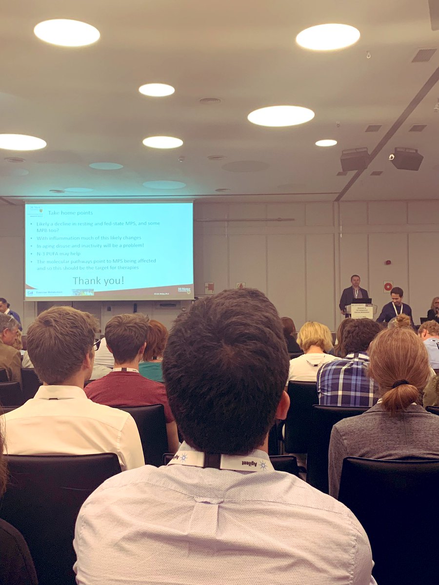 DrKieraWard's tweet photo. Fantastic presentation by @mackinprof on the effect of inactivity on muscle protein turnover. Take home message - Young people can recover well from disuse, but the older, aging population do not recover which is a major health problem. #CSExerciseMet https://t.co/PkUexxMwXb