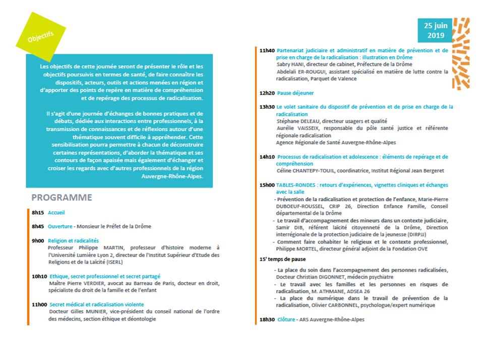snpsychologues's tweet photo. L'ARS Auvergne-Rhône-Alpes organise une journée d’échanges et de réflexions sur le thème de la radicalisation.
Pour plus d'informations : omayma.rouine@arhm.fr
#prevention #radicalisation #ars #santémentale #professionnelsdelasanté #snp #syndicatnationaldespsychologues https://t.co/bIkGSytWUL