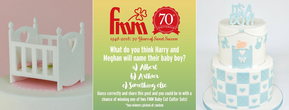 Congratulations to Meghan and Harry on their Royal Baby announcement!
What do you think they will name their baby boy: Albert, Arthur or something else? Head over to our Facebook page to enter our giveaway to win an FMM Baby Cot Cutter Set. facebook.com/FmmLtd/