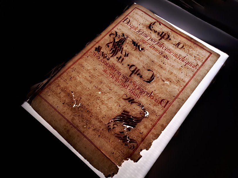 Amf_pt's tweet photo. Although tragic, one can't deny the beauty of these transmitted light photos! 
(FOLS bought at @preservation_e ).
#irongallink #manuscript #corrosion #bookandpaperconservation #paperconservation #todayinthelab https://t.co/fiAUlMUjPK