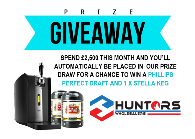 huntersfss's tweet photo. **PRIZE GIVEAWAY** SPEND £2,500 THIS MONTH AND YOU’LL AUTOMATICALLY BE PLACED IN OUR PRIZE DRAW FOR A CHANCE TO WIN A PHILLIPS PERFECT DRAFT AND 1 X STELLA KEG 😁🙏🍻🍺 #prizegiveaway #prizedraw #stella #perfectdraft #phillips #hunterswholesalers #hunters #slough https://t.co/VyVtewV5lx