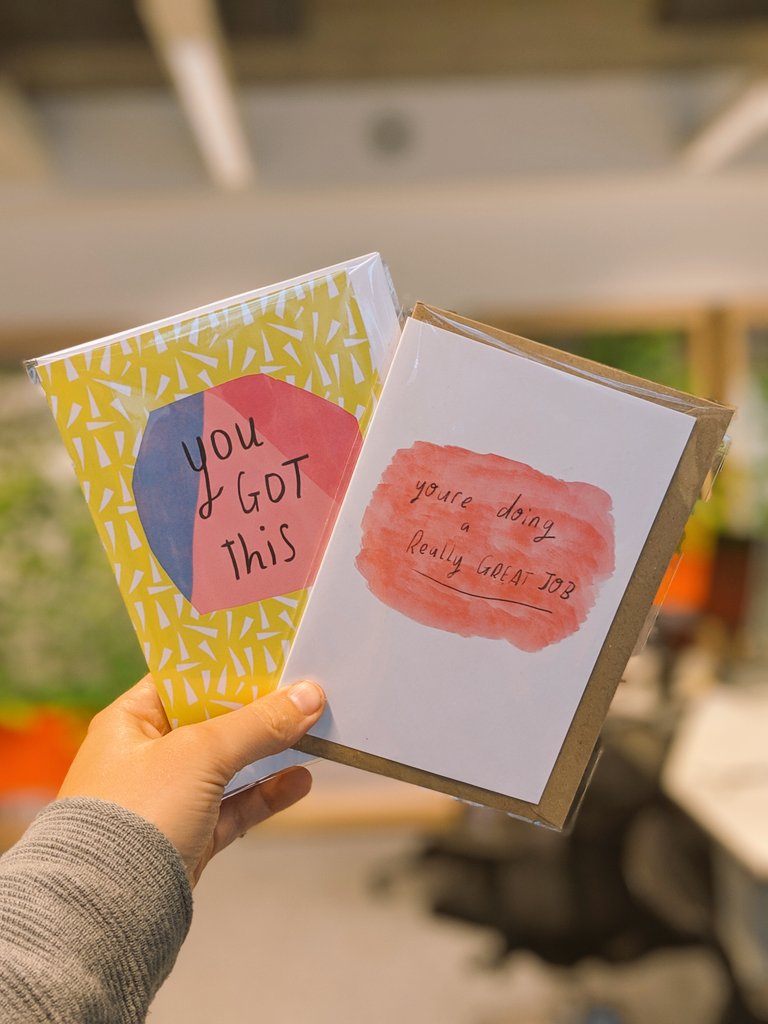 Picked up some beautiful cards by <a href="/nicolarowlands/">nicolarowlands</a> to surprise my colleagues with when they need some encouragement or did a great job at work 👏