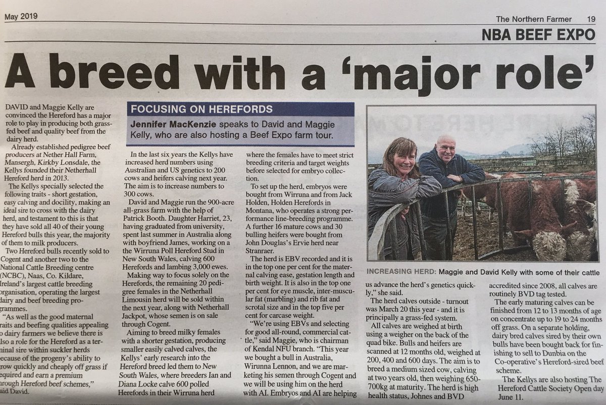 This week we are in The Northern Farmer, as we are hosting the farm tours for the <a href="/beefexpo/">Beef Expo</a> on the 22.05.19 🐮🚜 

#farmtour #herefordcattle #netherhallherefords
