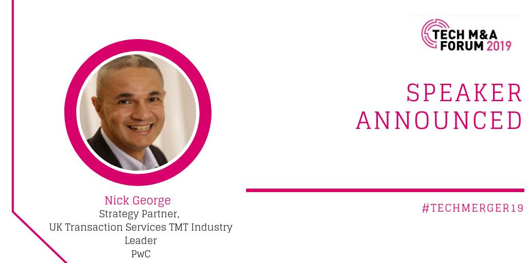 PwC_UK's tweet photo. We're excited to announce that PwC's own Nick George will be speaking about strategic value creation opportunities for #technology businesses at the #TechMerger19 event on 22 May in London. Book your place now: https://t.co/VltIVUfNY4 #BeyondTheDeal https://t.co/8ZSK0ghoFA