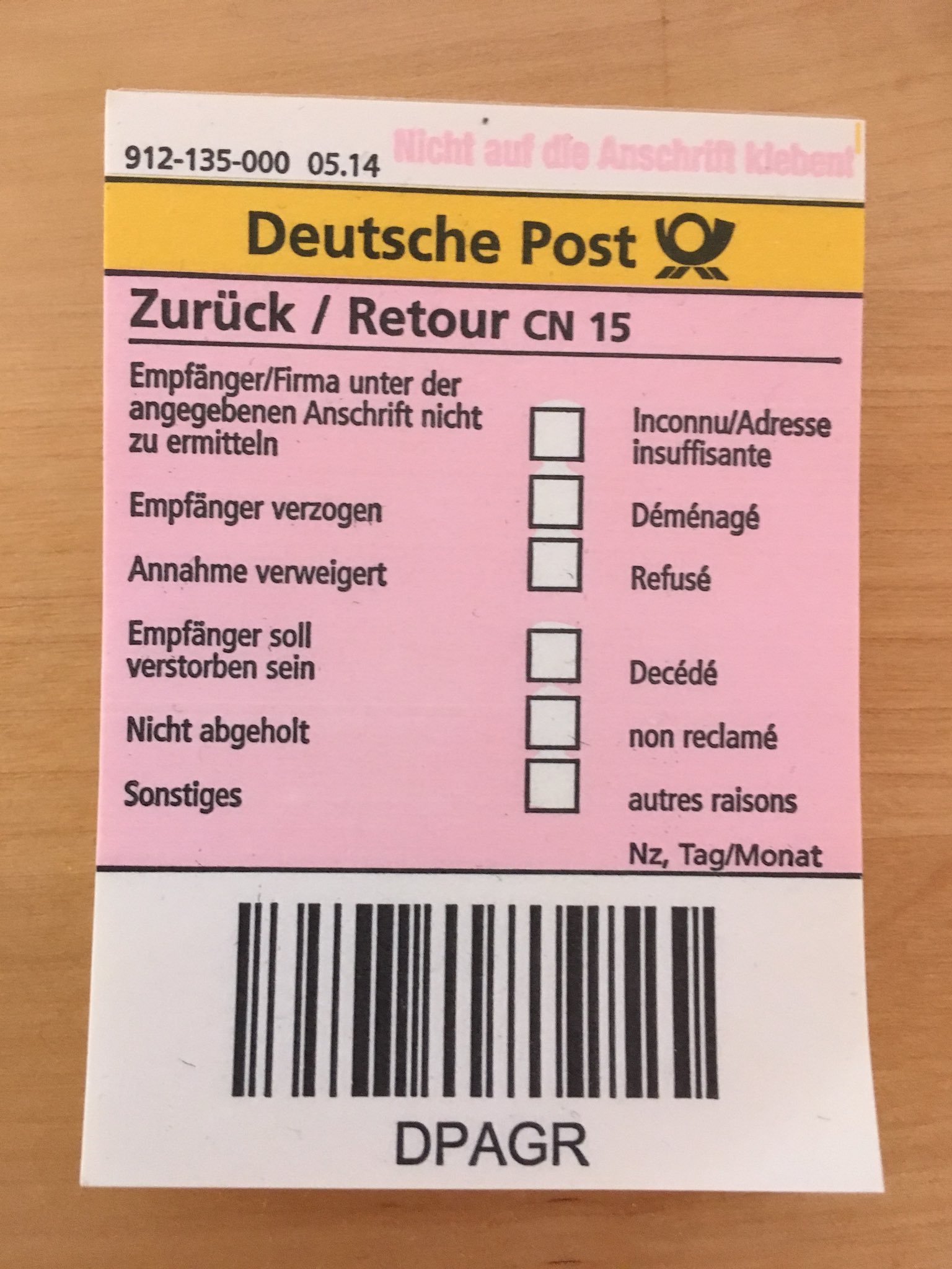 31+ Deutsche post zurueck aufkleber