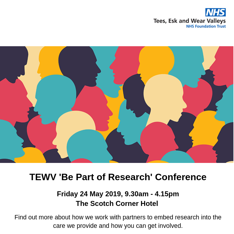 TEWV's tweet photo. Would you like to find out more about how we embed research within the care we provide? Why not come along to our ‘Be Part of Research’ Conference on 24 May? Find out more - https://t.co/BNHfruS6j1 @TEWVresearch #TEWVResearch #BePartofResearch #ResearchinCare #HealthcareResearch https://t.co/VNdvovZp62