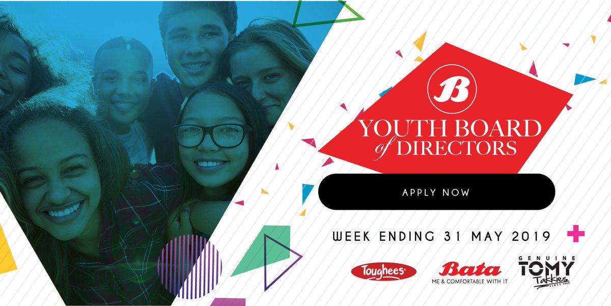 Join the most radical board of directors in Africa. Bata SA is appointing school learners ages between 8-16 to represent the Bata Youth Board of Directors. Get on board and apply now!!! bata.co.zabata.co

Applications Close 31 May 2019. Limited spaces available, T&amp;Cs apply
