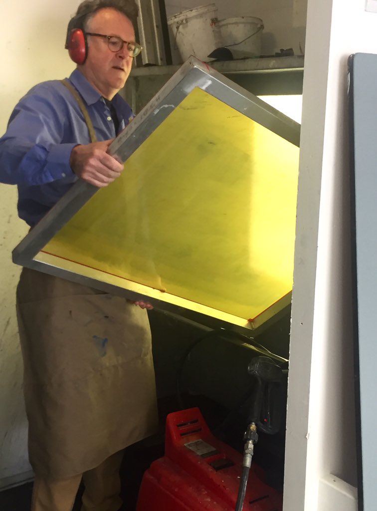 Printers in action... here’s Gerry O’Dywer getting ready for this Firday’s Private view 6-8pm all welcome! <a href="/GPCprintmaking/">GPC</a>  part of the Select Trail 2019