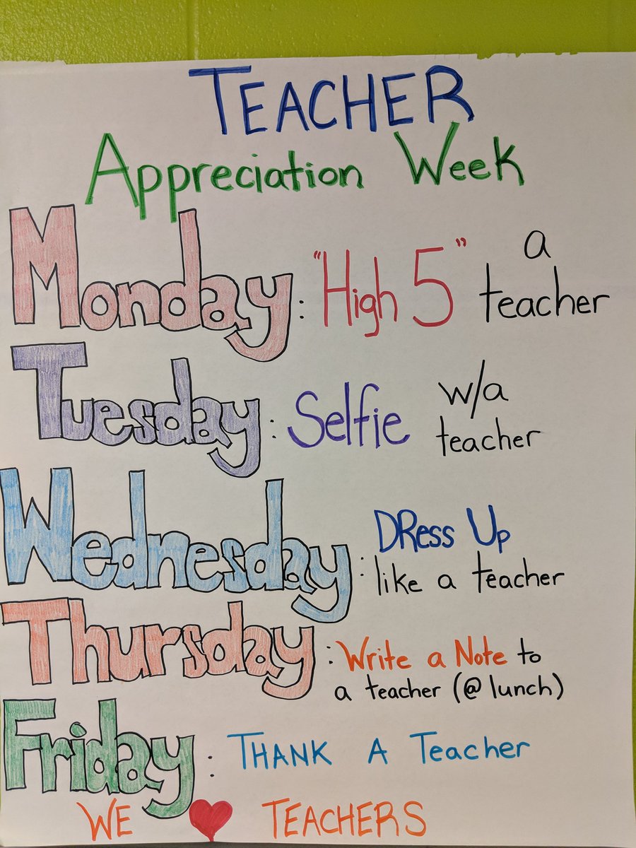 LCSHSRice's tweet photo. Check out the activities for teacher appreciation week at HSR #TeachersRock https://t.co/jxYp05Gz6D