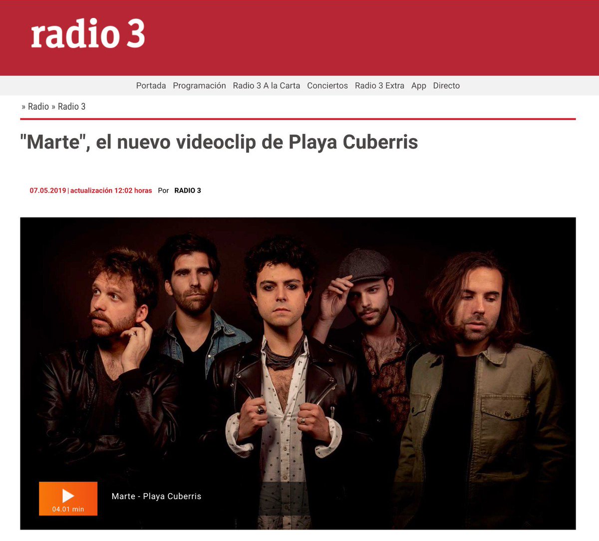 ¡Atención, familia! ✊ Hoy estrenamos en exclusiva para la web de <a href="/radio3/">radio3</a> el primer single de nuestro nuevo álbum ☄️#Marte 👨‍🚀¡Si quieres ser el/la primer@ en escucharlo pincha este LINK! rtve.es/radio/20190507…