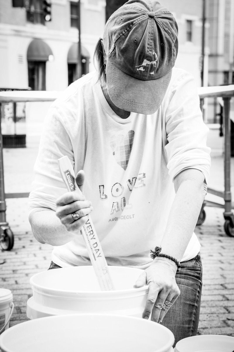 What an incredible day of portrait installations. Proud to be an independent organized project in #clt and part of the <a href="/InsideOutProj/">Inside Out Project</a> #theFutureisNowCLT #children #portraits of our team and installation by Wanda Koch 💗