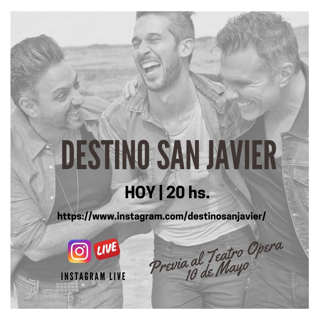 destino_ok's tweet photo. 🙌🏻 Tenemos sorpresas increíbles preparadas para el show del viernes, y se nos ocurrió hacer un #InstagramLive para adelantarles algunas 🙌🏻
¡Los esperamos HOY a las 20hs. para hablar sobre #DestinoEnElOpera! 🎉
#DestinoSanJavier #TeatroOpera #Sorpresas #FolcloreArgentino https://t.co/pQ3EdrZRiF