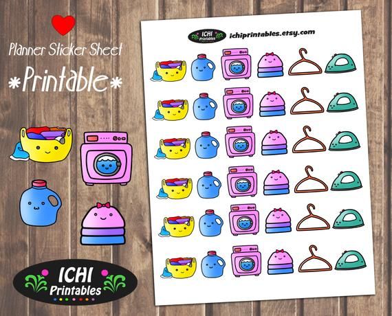 #Kawaii #Laundry Buddies House #chores #printable #plannerstickers by Ichiprintables (link: etsy.me/2N9m2xu) etsy.me/2N9m2xu    #plannerstickers #diy #plannerlover #digital #pdf