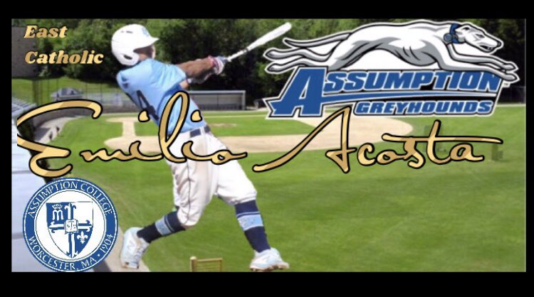 EC__Baseball's tweet photo. CONGRATS @EC__Baseball Emilio Acosta (EC ‘19) on his decision to attend @AssumptionNews @ACGreyhoundsBB . Good Luck Melo! @EastCatholicAD @EastCatholicHS #FlightPlan https://t.co/FVxfkygeM2