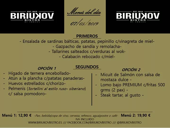 biriukovbistro's tweet photo. ¡¡¡A comeeeeeeeerrr!!! Apetece un poco de Biriukov Bistró, ¿verdad? 😋😋😋😋😋😉😉😉😉😉
#lastablas #chechu #ricorico #menumadrid #comebien #variedad #calidad #sabor #primavera #spring https://t.co/6DSYTkJPsp