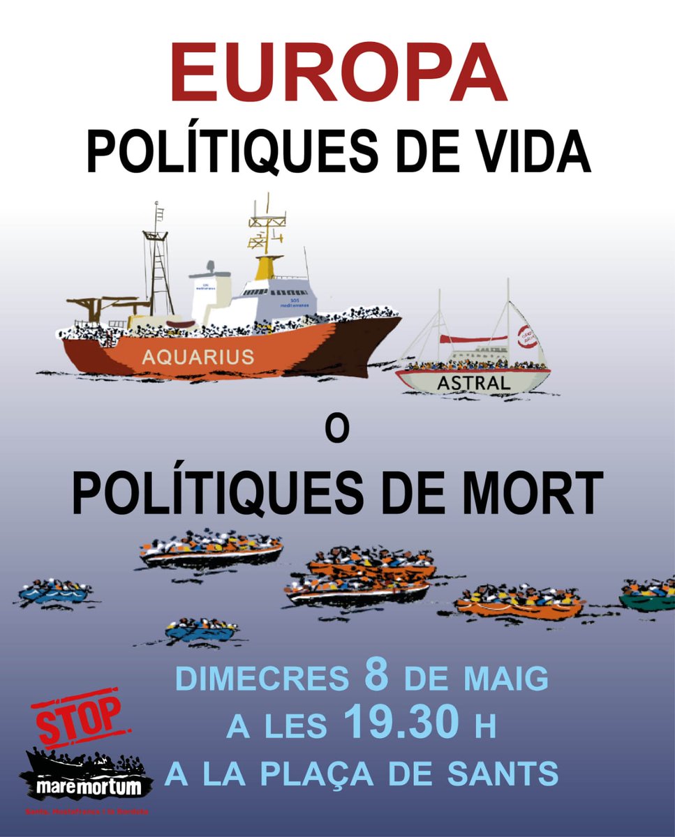 📣Ara a Europa, ens hi juguem els drets humans. Demà repassem quines polítiques de vida i de mort hem identificat en l'àmbit espanyol i europeu, amb Coral Corcó i Juli Tello d'<a href="/stopmaremortum/">Stop Mare Mortum</a>.
