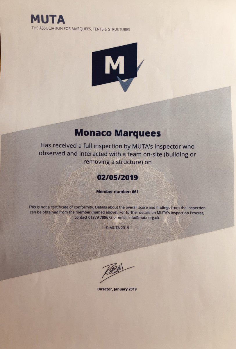 Last week we had a our annual site inspection conducted by <a href="/MUTAmembership/">MUTA</a> we received a score of 80% 👍 still room for improvement but we're getting there!