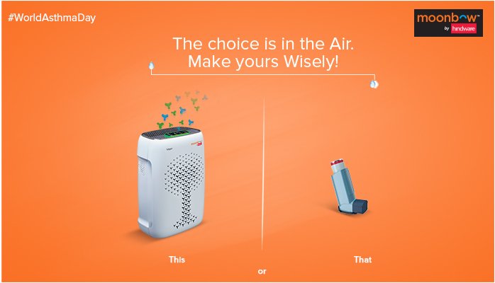 Most people are of the opinion that the indoor air they live and breathe in may not be harmful, which is evidently a misconception.
This #AsthmaDay, we promise to Goodify your air with Moonbow Air purifiers by Hindware. 

#WorldAsthmaDay #MoonbowLiving #WorldAsthmaDay2019