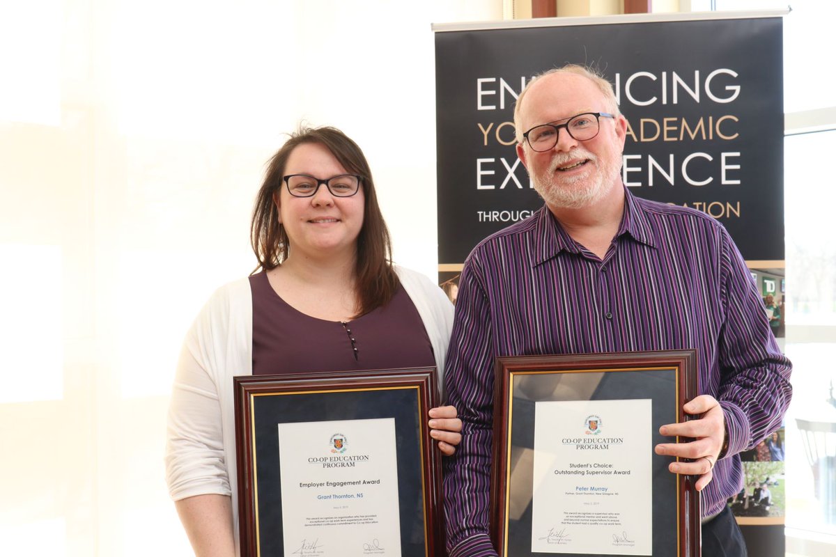 Congratulations to Grant Thornton,recipient of the Co-op Education Employer Engagement Award and to Peter Murray, Partner at Grant Thornton, who was the recipient of the Student's Choice for Outstanding Co-op Supervisor Award! #celebratecoop #grantthornton