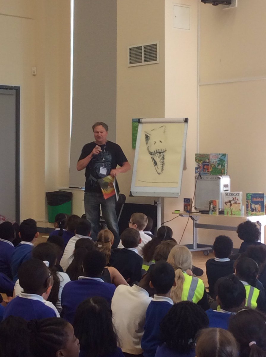 Thank you to Paul Geraghty for visiting <a href="/foxfield/">FoxfieldPrimary</a> this morning and encouraging our children to read, write, draw and think creatively.