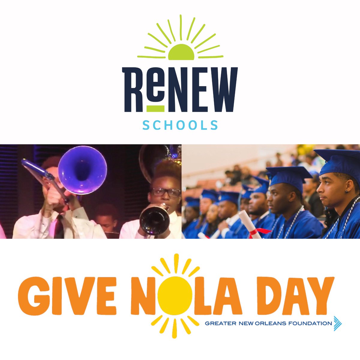 #GiveNOLA Day is here! Help us reach our $10,000 fundraising goal with a donation today. Your gift to ReNEW Schools will directly support programs for our students.📚
#renewschools #nola #nolaed 

DONATE: givenola.org/renewschools