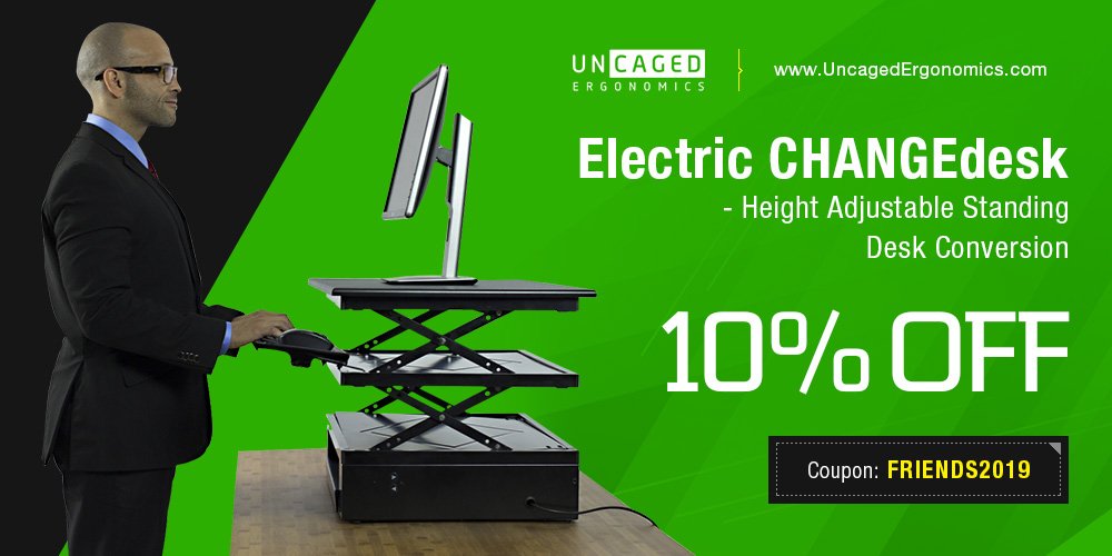 Enjoy the health, energy, and productivity benefits from standing throughout the workday. NO Lifting! #ElectricCHANGEdesk is one of the tallest #standingdesk conversions.#changedesk #electricdesk #Electricstanddesk #sitstanddesk #standupdesk #heightadjustabledesk