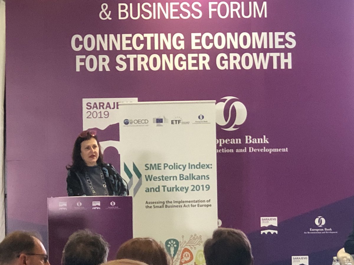 Benchmarking practices are necessary but we need to look beyond and provide #SMEs with coaching and concrete advice on tapping into global markets. Said Katarina Mathernova #EBRDam #OECDseeurope