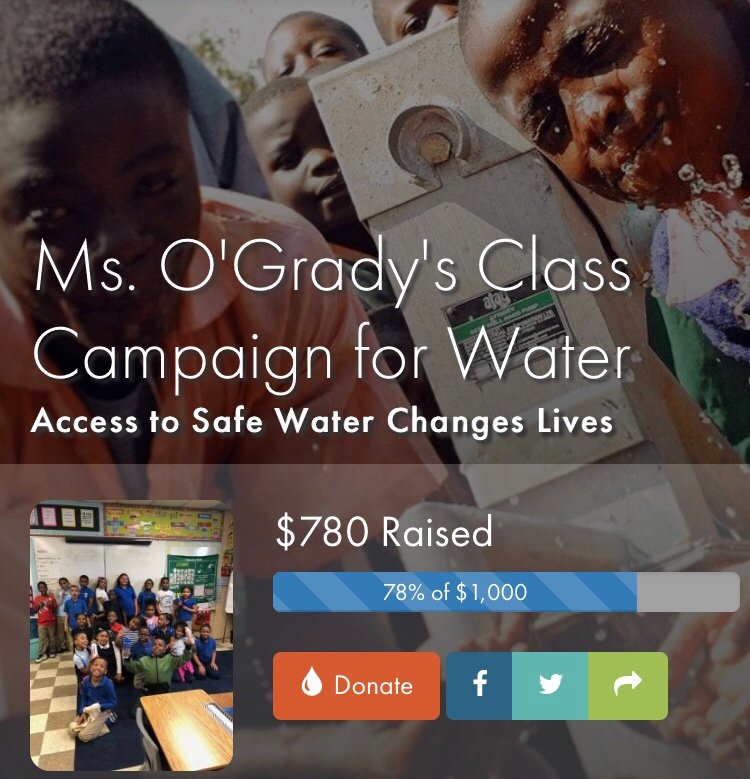 TheWaterProject's tweet photo. Ms. O'Grady's class is doing an amazing job fundraising👏🏽⁣
Check out their efforts below! 
https://t.co/jjKAKqsz5k https://t.co/AWdqMaqUSf