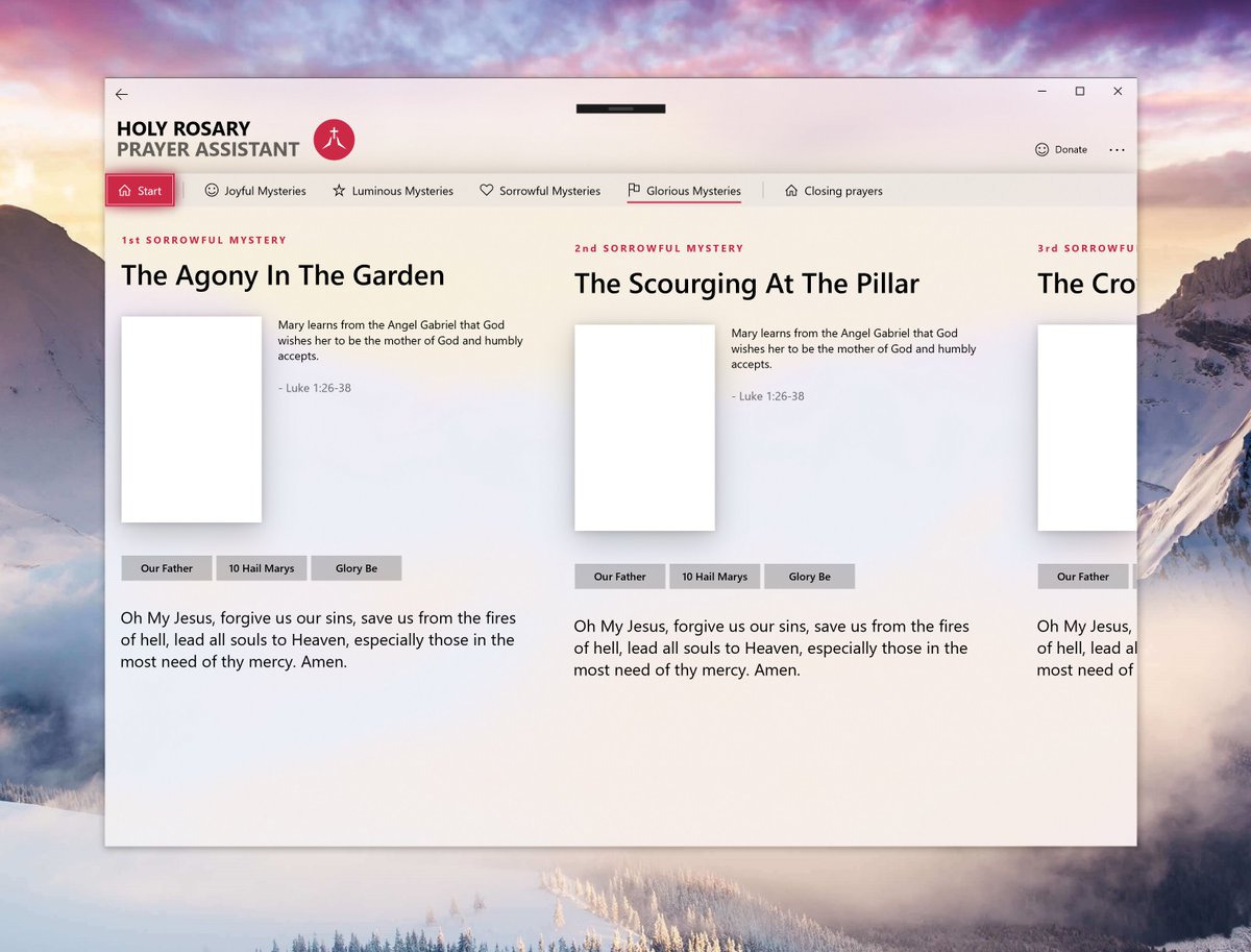 christoph_fer's tweet photo. Working on a new navigation UI for @PrayerAssistant "Holy Rosary" category with new NavigationView control and #XAML ThemeShadows. 🤓 #FluentDesign https://t.co/MD8lQhc6HB