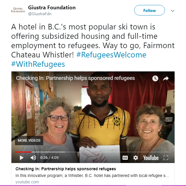 Frank Giustra's Foundation has set its sights on getting young male Islamic migrants settled in Canada!He calls them refugees of course. Some are being brought to work & live in 5 star hotels in luxury resort Whistler! #MarrissaShen  #cdnpoli  #migrants