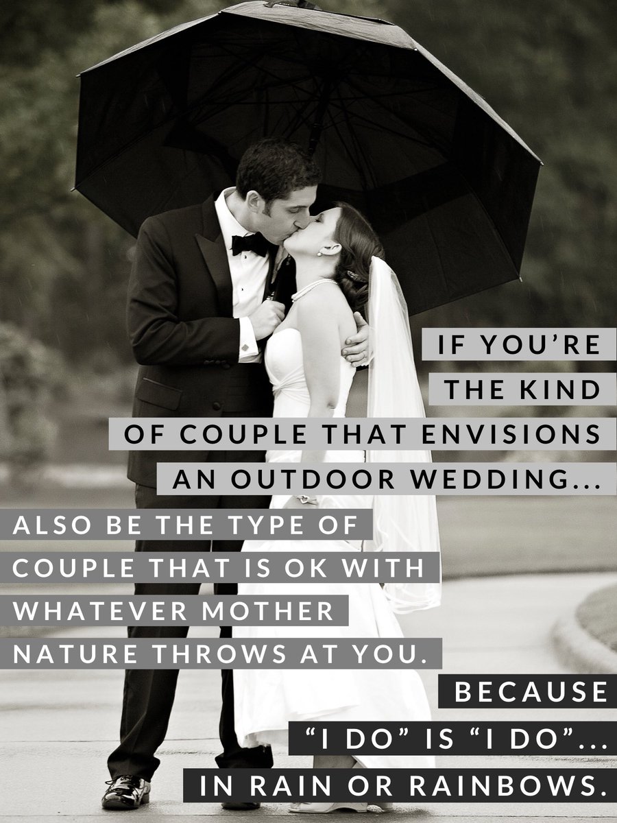 ACevents's tweet photo. If full control of your day is always at the forefront of your mind, really talk through your dream wedding venue in all weather scenarios before signing on the dotted line. Because remember, “I Do” is still “I Do” in rain or in rainbows! 🌈 https://t.co/rBAJ6tLKPB